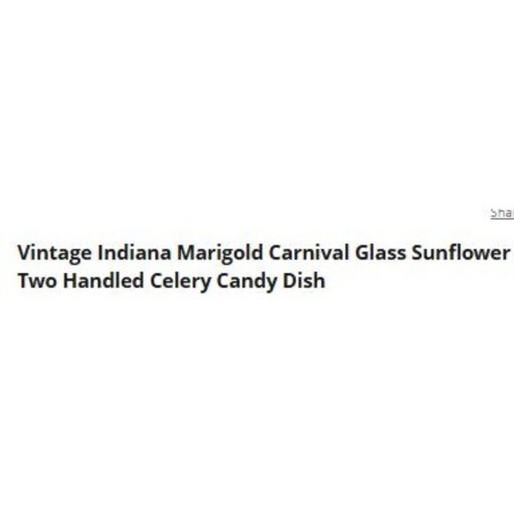 Indiana Marigold Carnival Glass Sunflower Celery Candy Dish Two Handles Vintage - Picture 11 of 11